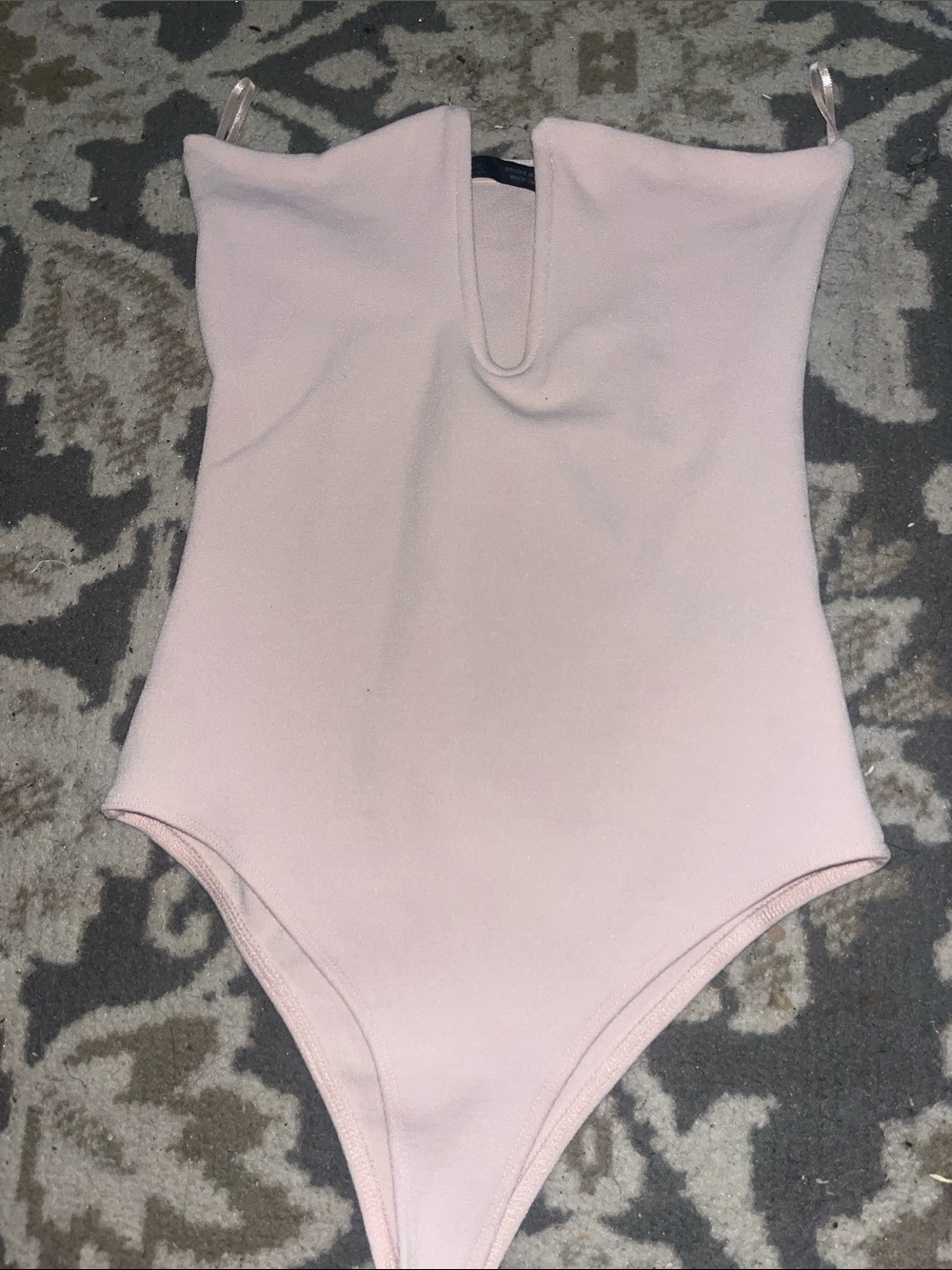 Zara Light Pink V-Notch Bodysuit
